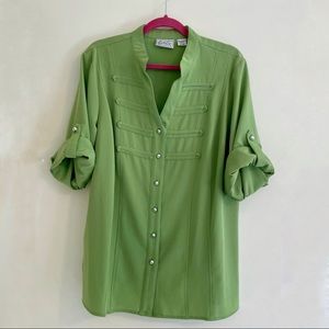 Kathy Che Green stretch blouse/jacket